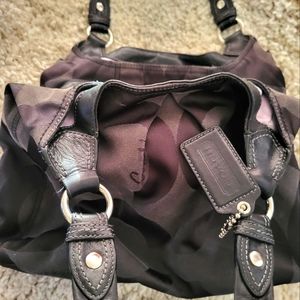 Coach black and dark purple handbag